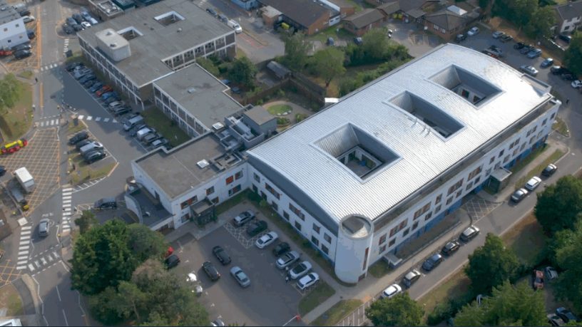 The Derwent Centre, Harlow, from the air