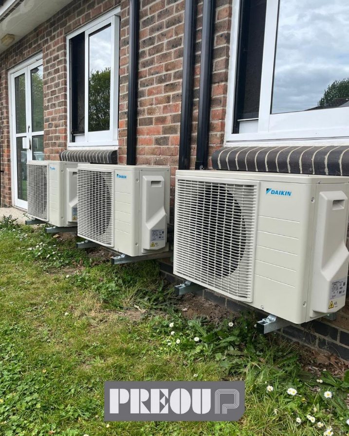 Outdoor air conditioning units at The Linden Centre
